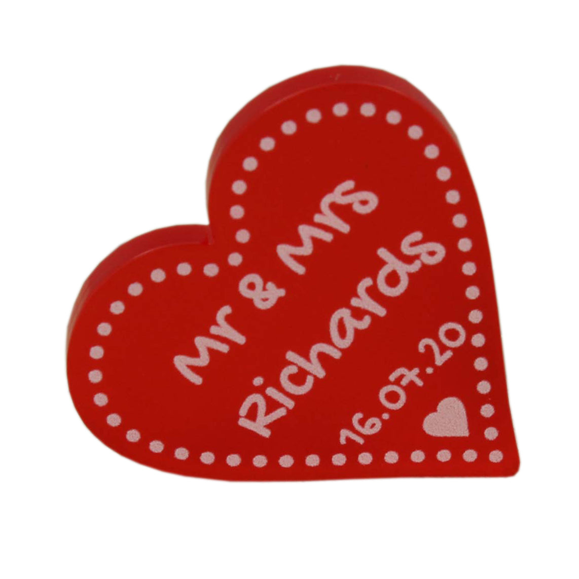 Personalised 40th Anniversary Ruby Wedding Decorations - Frosted Red Acrylic Dotty Love Hearts