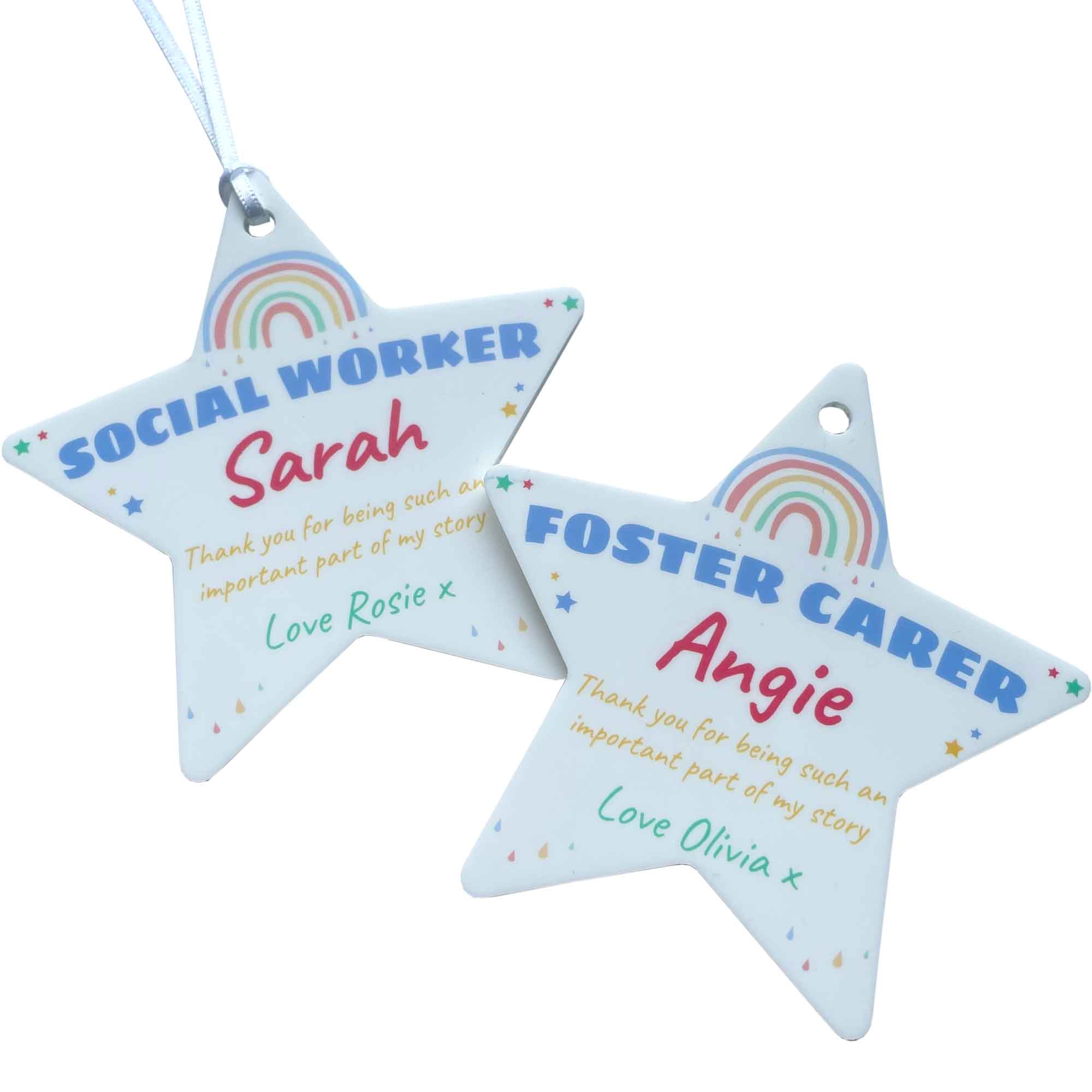 Foster Carer & Social Worker Personalised Thank You Adoption Gifts - 10cm Star