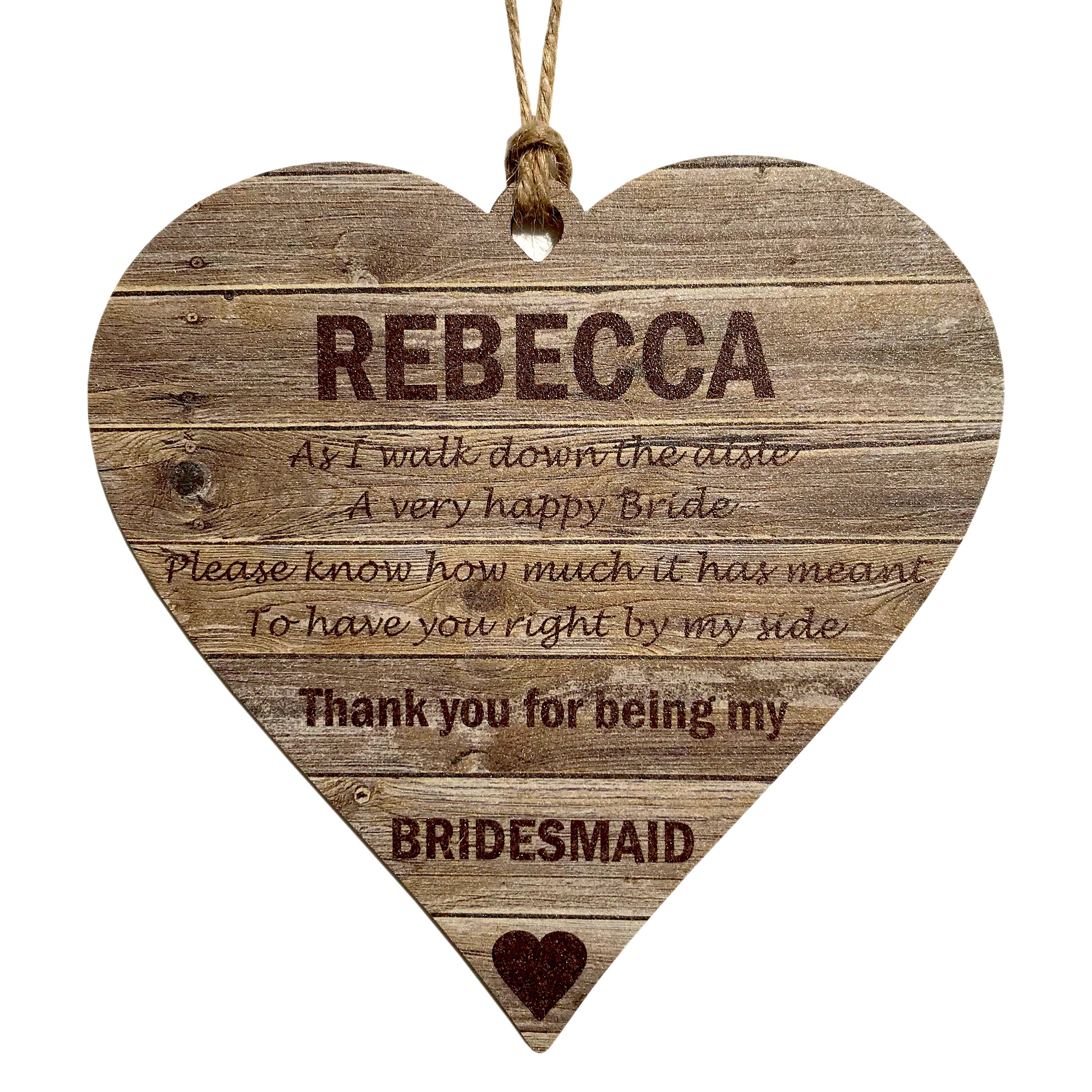 Thank you for being my Bridesmaid | Maid of Honour | Flower Girl - Personalised 14cm Plaque