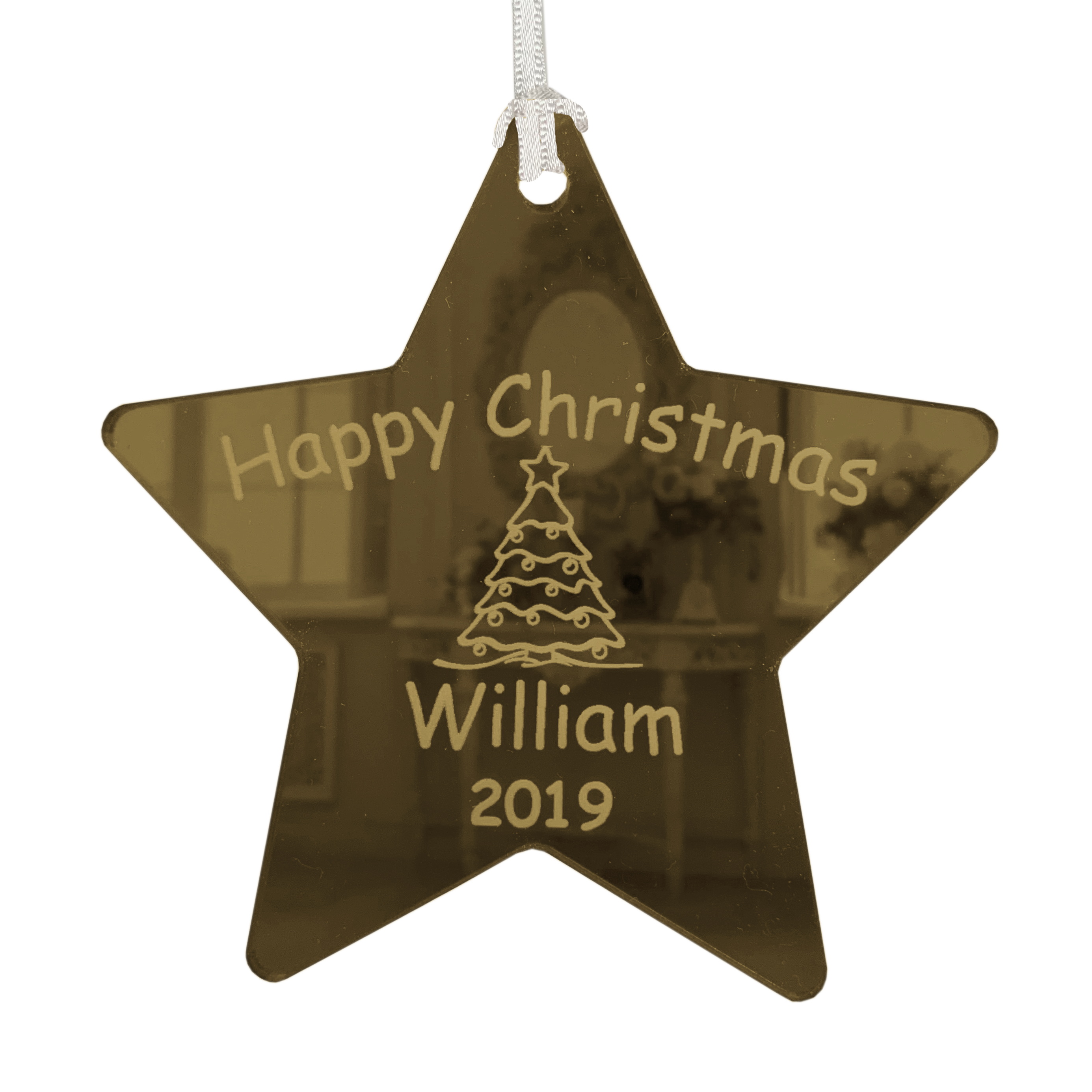 Baby's First Christmas 2023 Personalised Babies 1st Xmas Bauble - 10cm Star