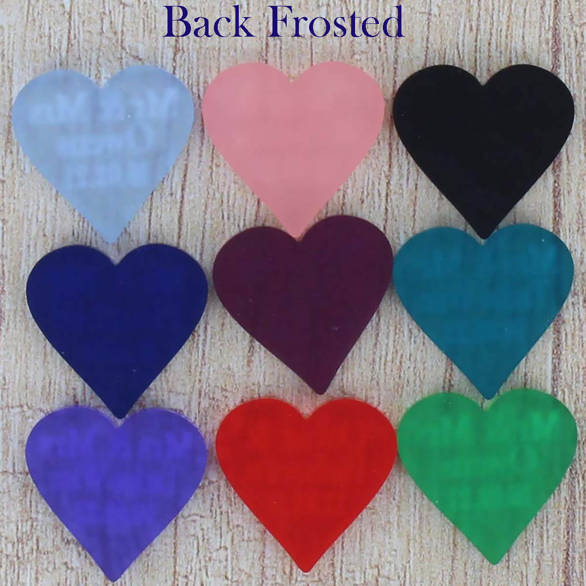 Personalised Wedding Favours - Frosted Teal Acrylic Love Hearts