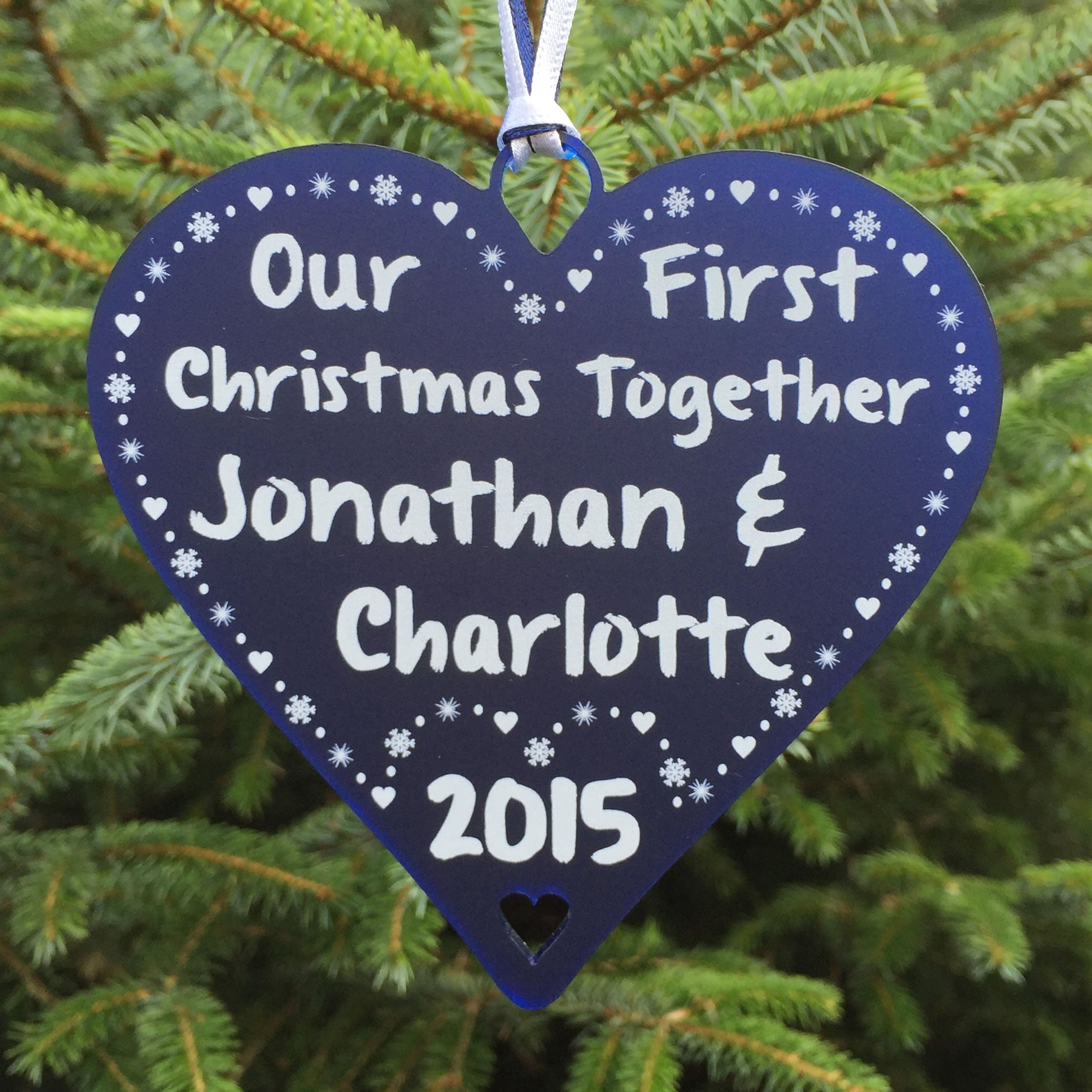 First Christmas Together in 2023 as Boyfriend Girlfriend Personalised Bauble - 10cm Heart