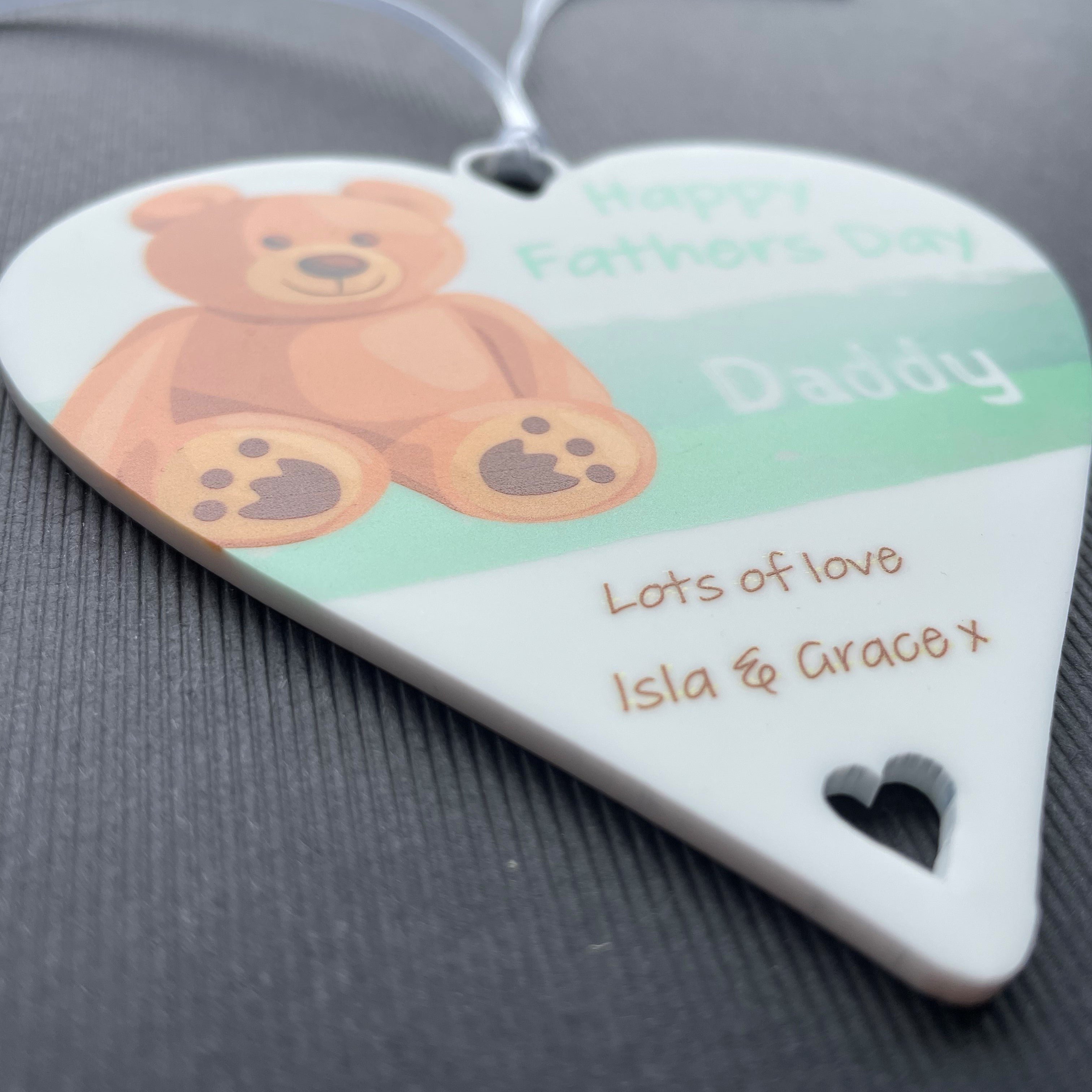 Personalised Fathers Day Gifts Teddy Bear - 10cm Heart