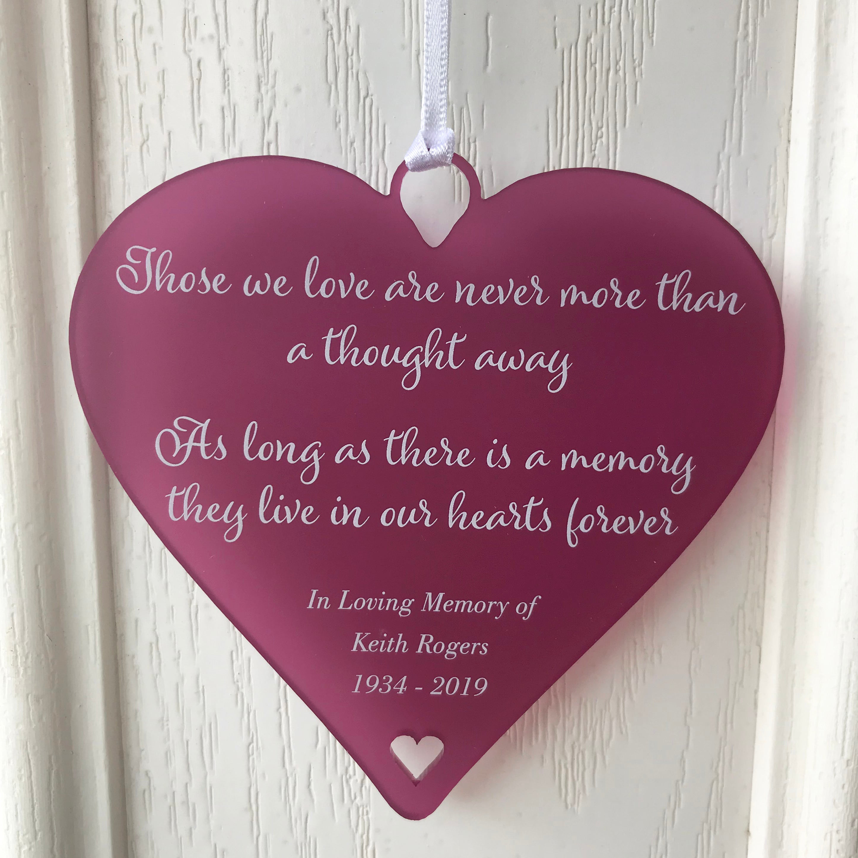Thinking of You Memorial Gifts Personalised Deepest Sympathy in Loving Memory Poem - 10cm Heart