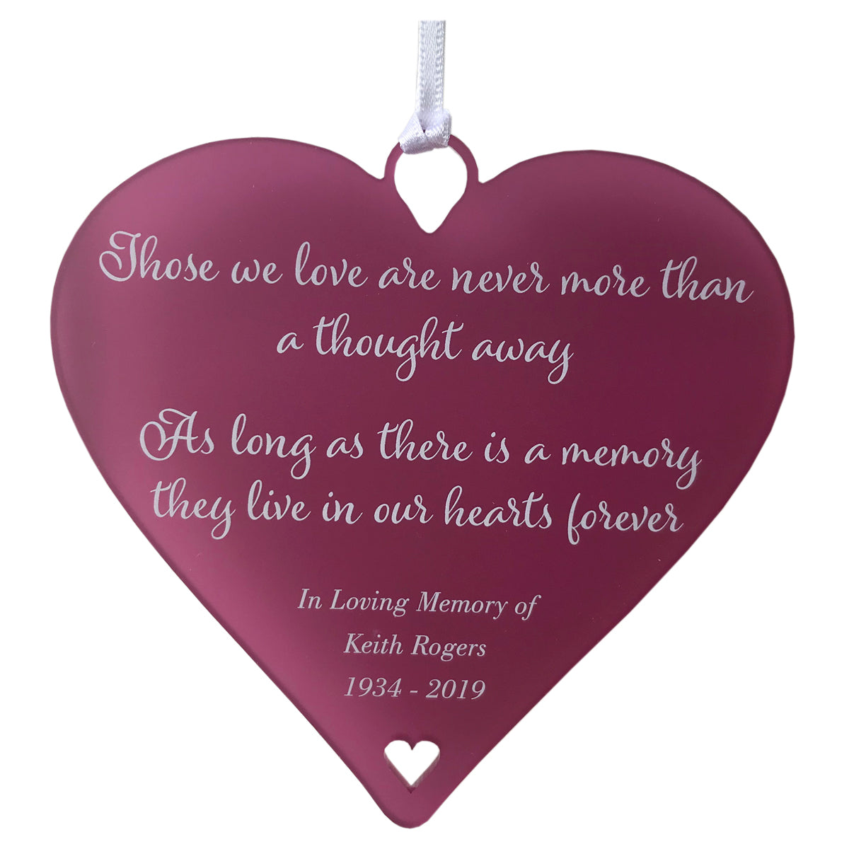 Thinking of You Memorial Gifts Personalised Deepest Sympathy in Loving Memory Poem - 10cm Heart