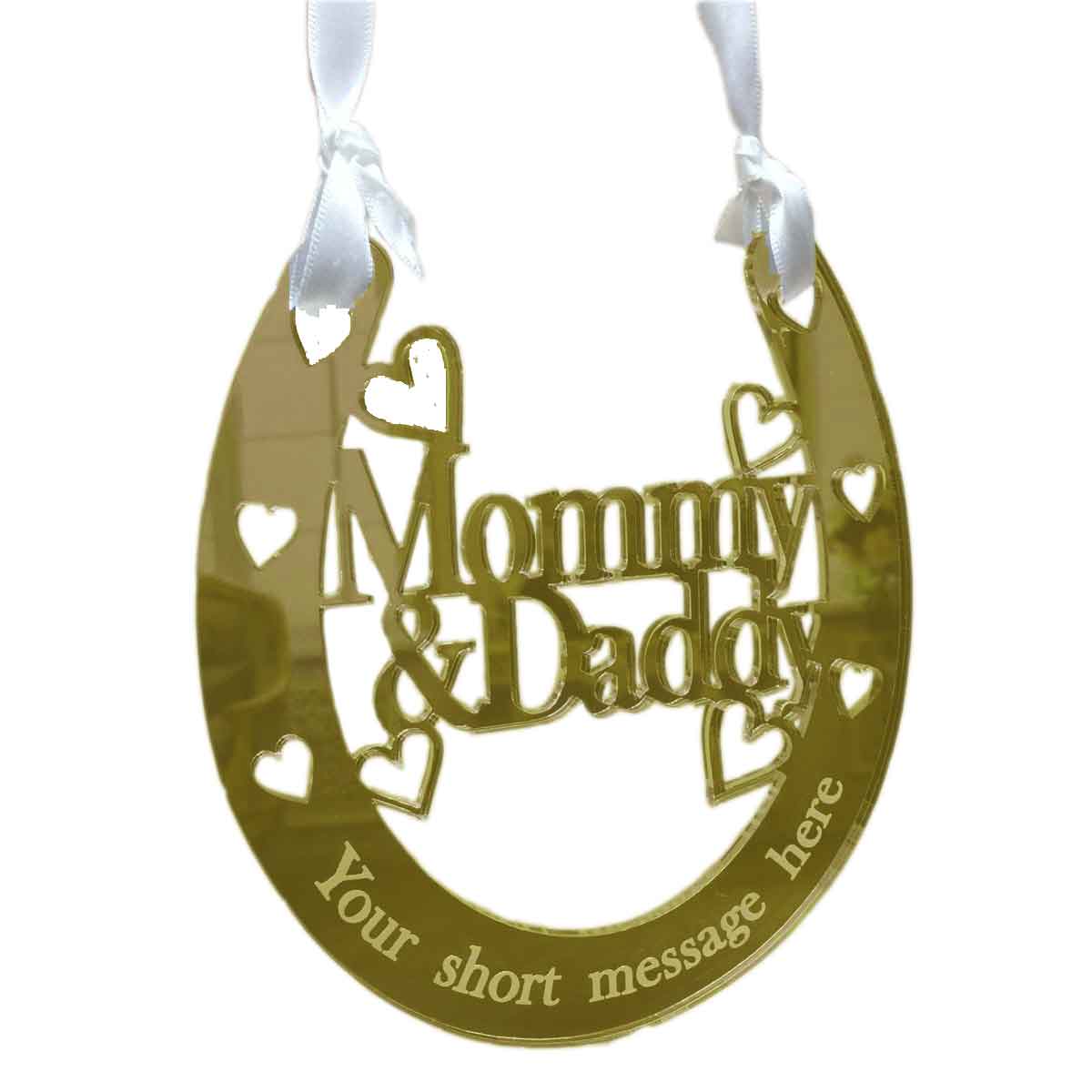 Mommy & Daddy Wedding Horseshoe Personalised Anniversary Gift