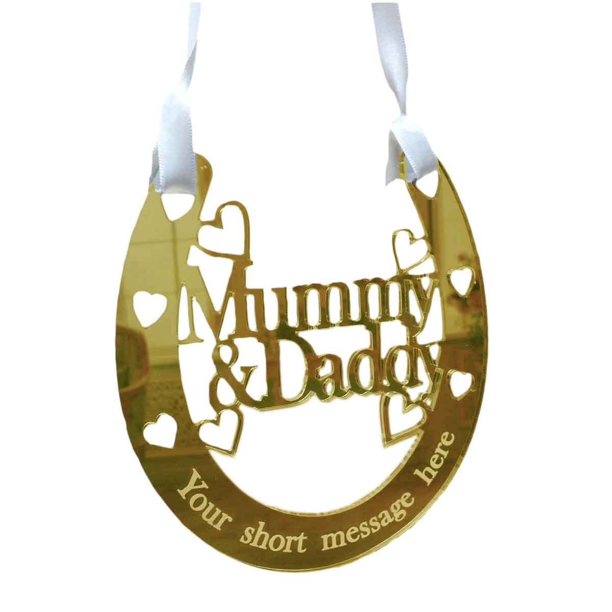 Mummy & Dad Wedding Horseshoe Personalised Anniversary Gift