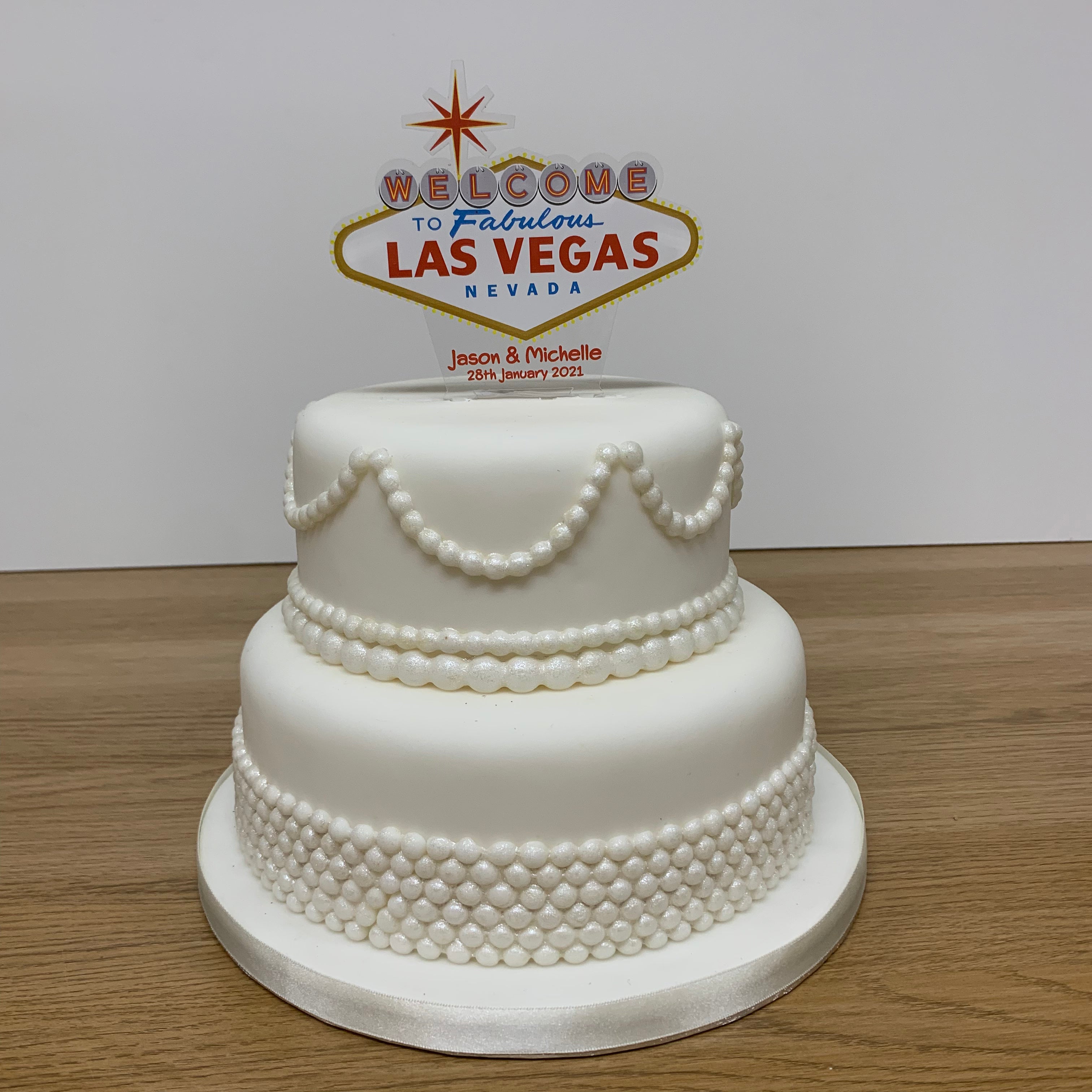 Welcome to Las Vegas Nevada Themed Wedding Casino Party Cake Topper
