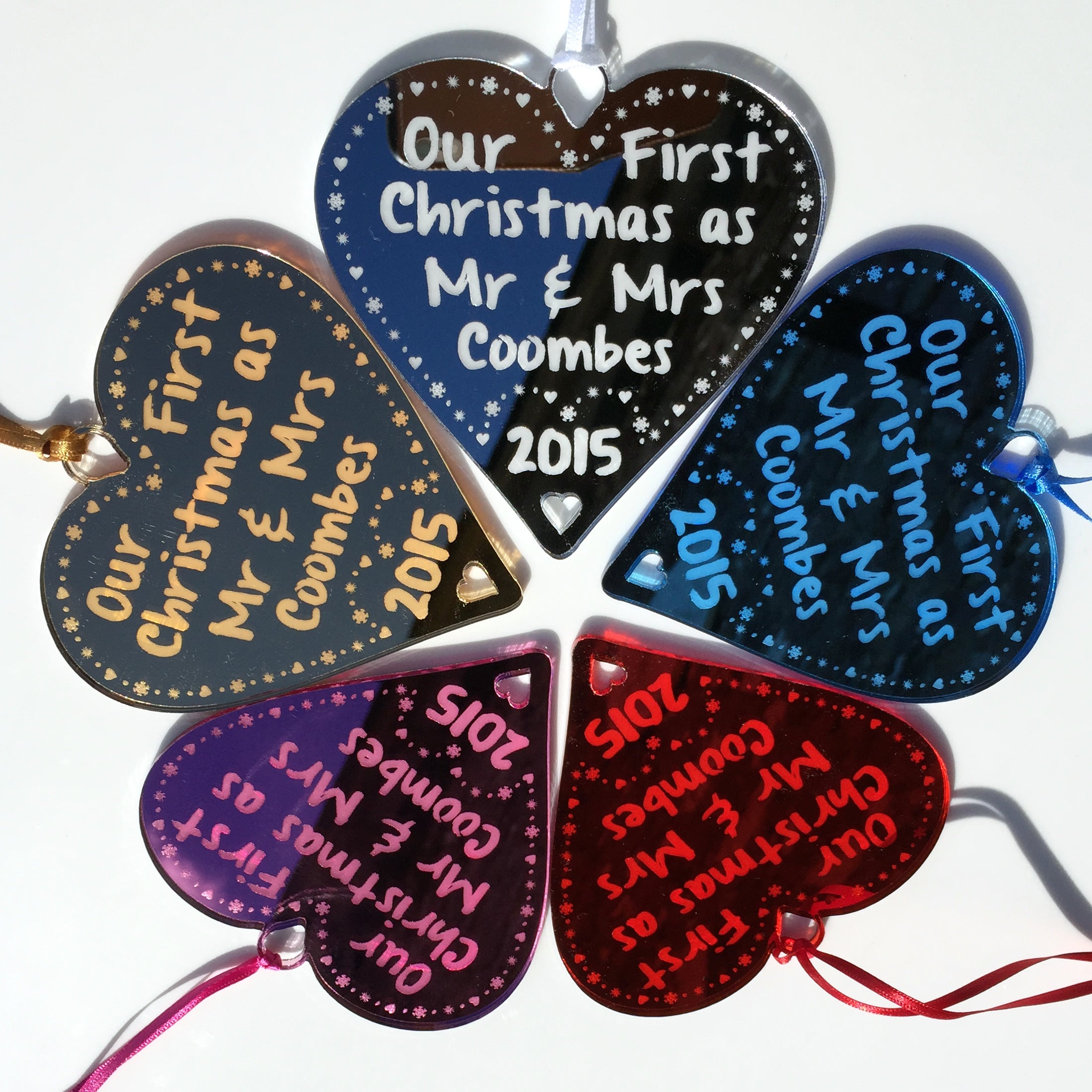 First Christmas Married in 2023 as Mr & Mrs Personalised Bauble - 10cm Heart