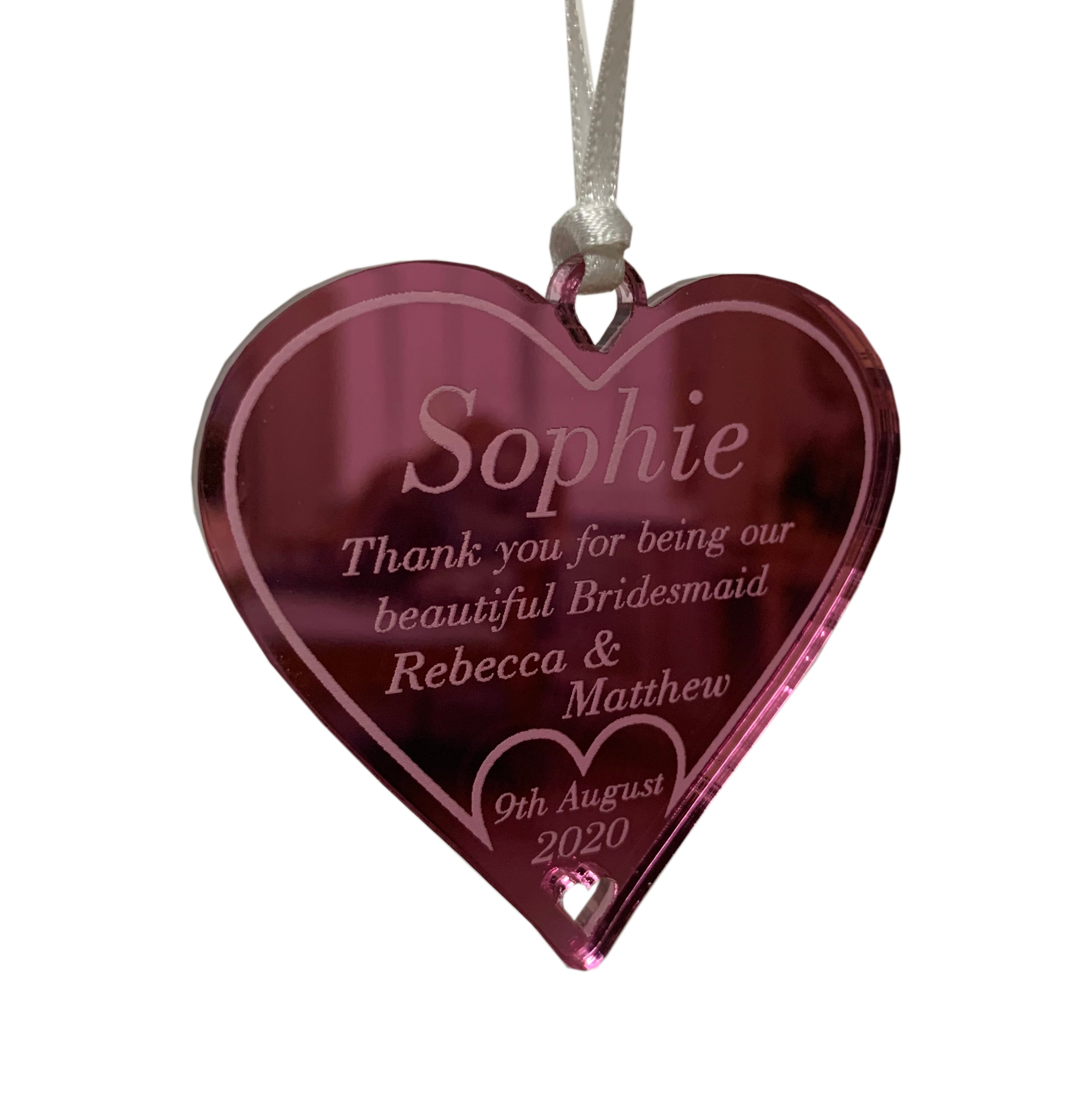 Personalised Thank you for being my Bridesmaid | Maid of Honour | Flower Girl - 10cm Heart