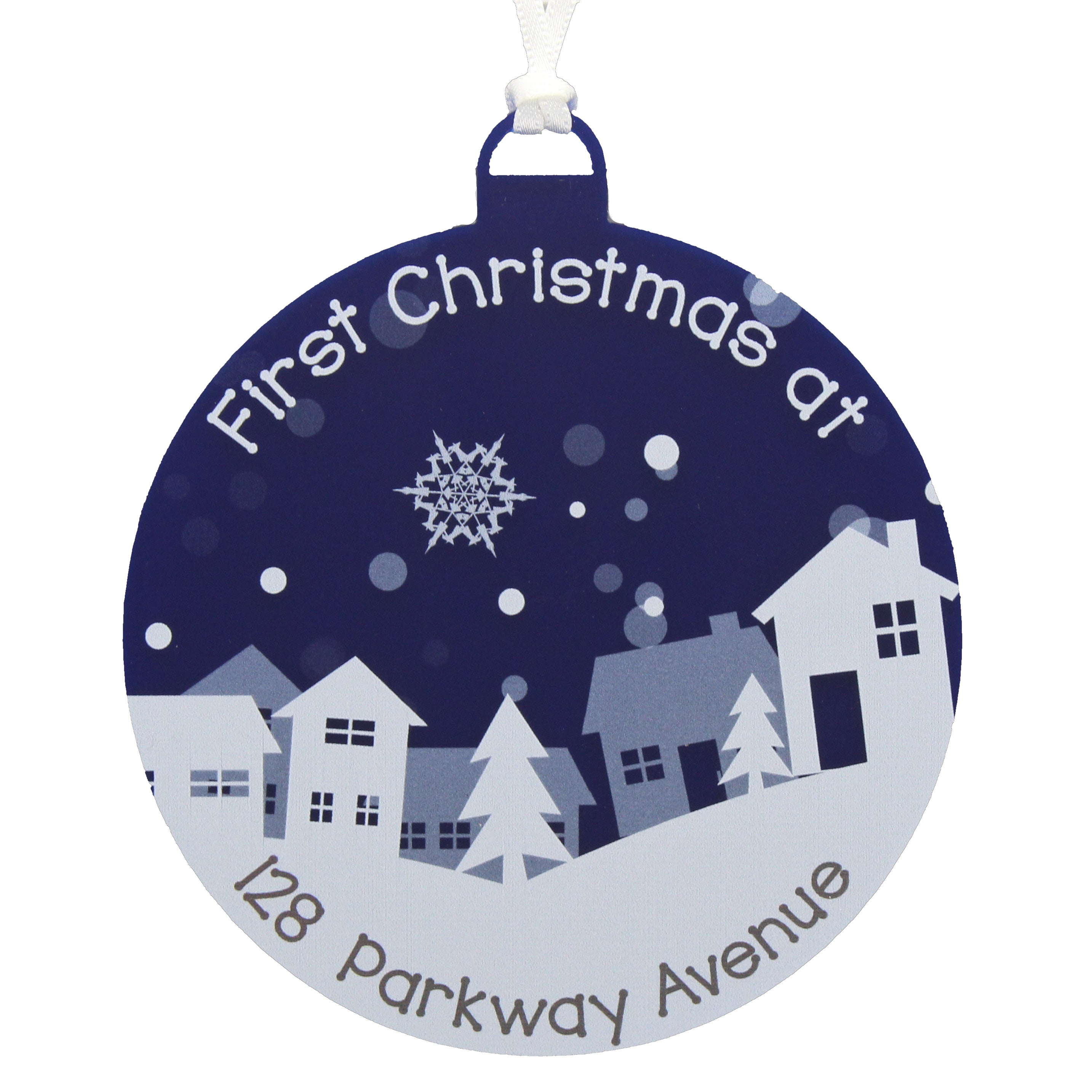 First Christmas in New Home Tree Decoration Personalised Bauble / Housewarming Gift