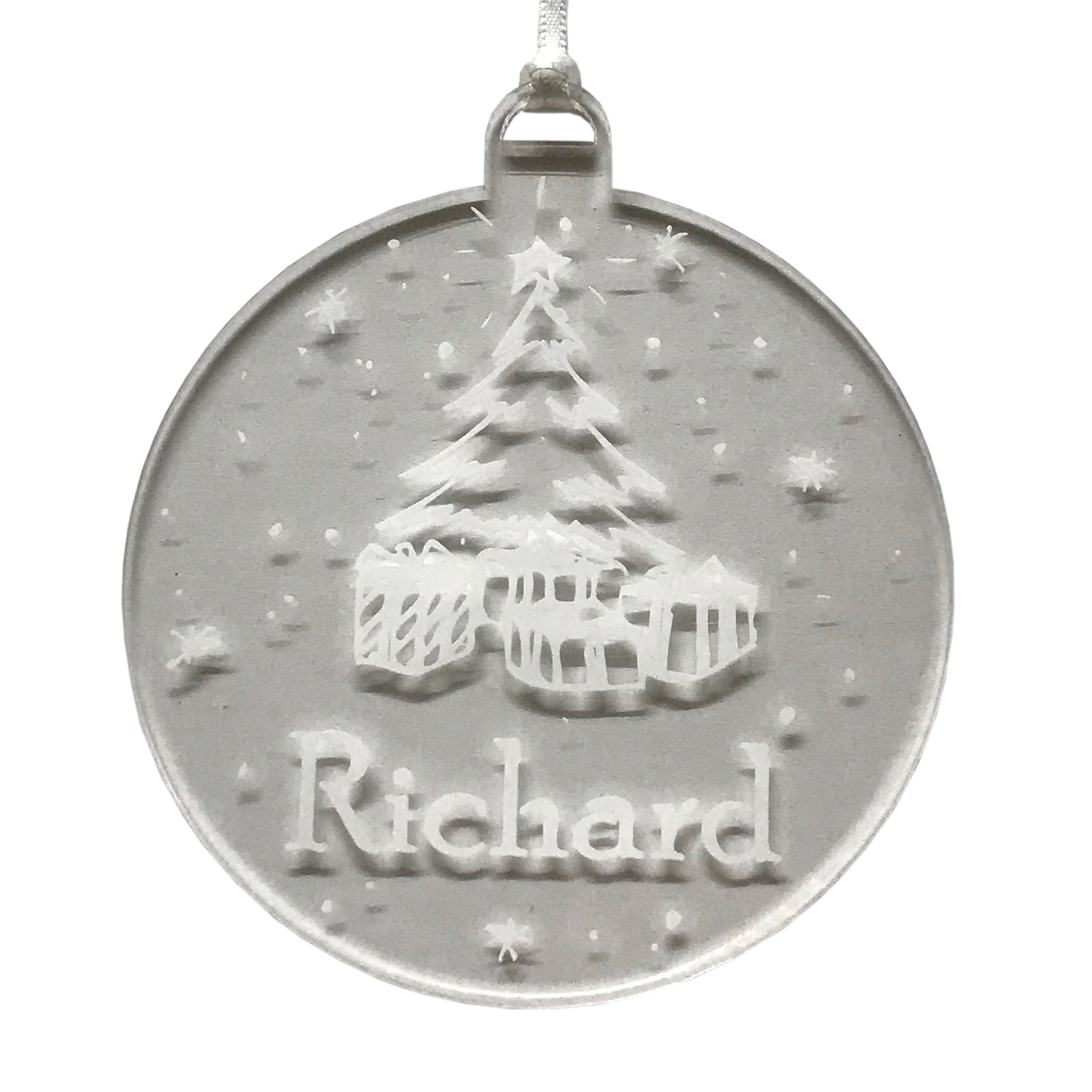 Personalised Name Christmas Bauble Hanging Tree Decoration