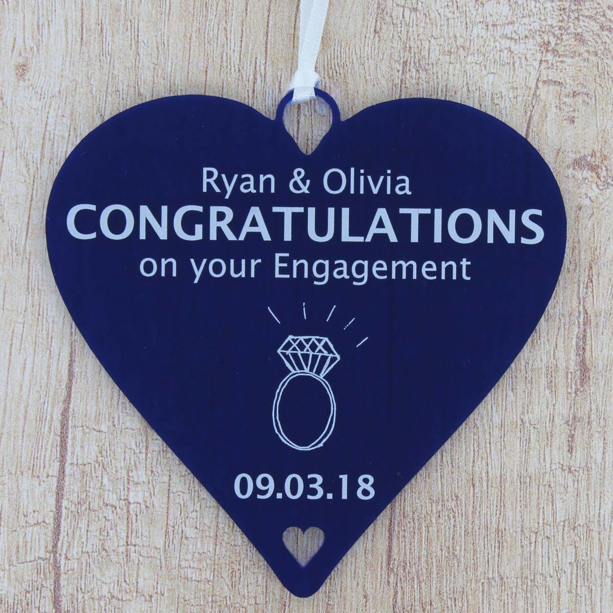 Personalised Engagement Gifts Congratulations on your Engagement Couples Gift - 10cm Heart