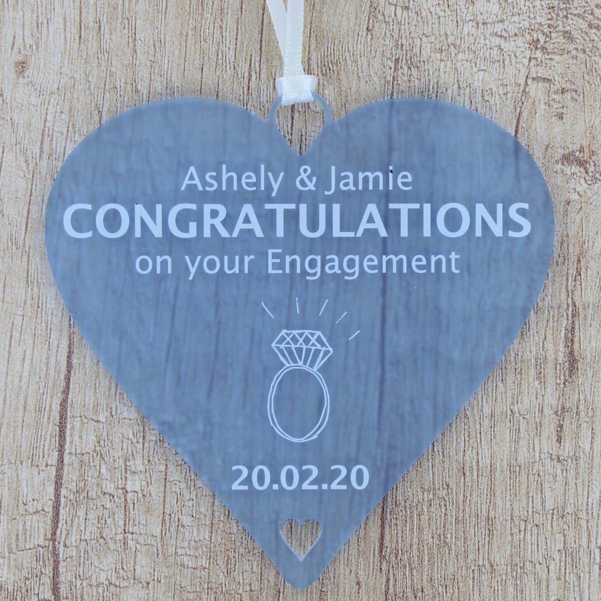 Personalised Engagement Gifts Congratulations on your Engagement Couples Gift - 10cm Heart
