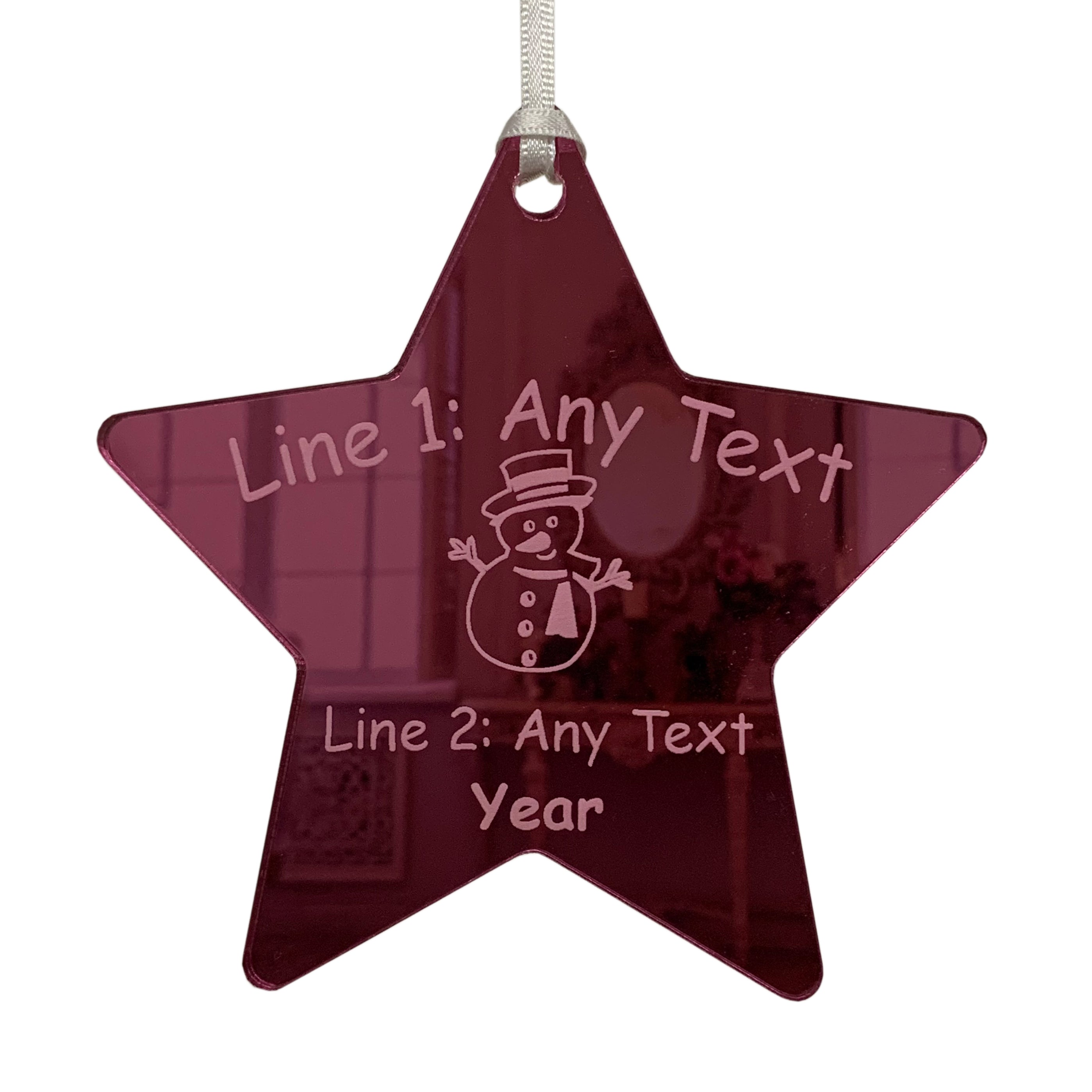 Baby's First Christmas 2023 Personalised Babies 1st Xmas Snowman Bauble - 10cm Star