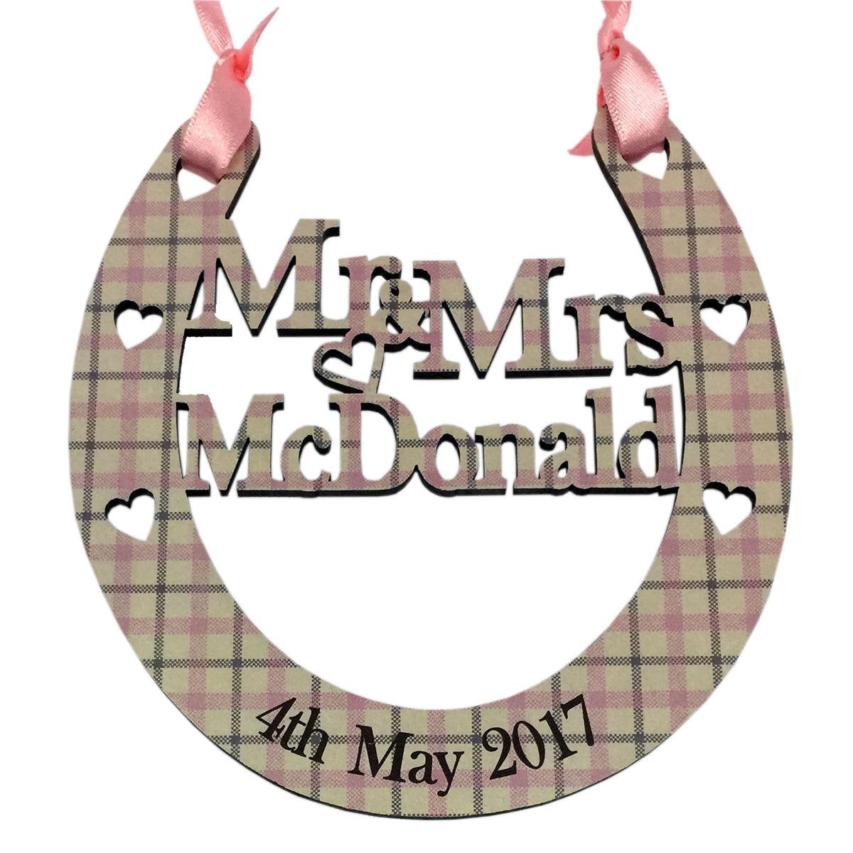 Tartan Wedding Horseshoe Personalised Gretna Scotland Inspired Anniversary Gift