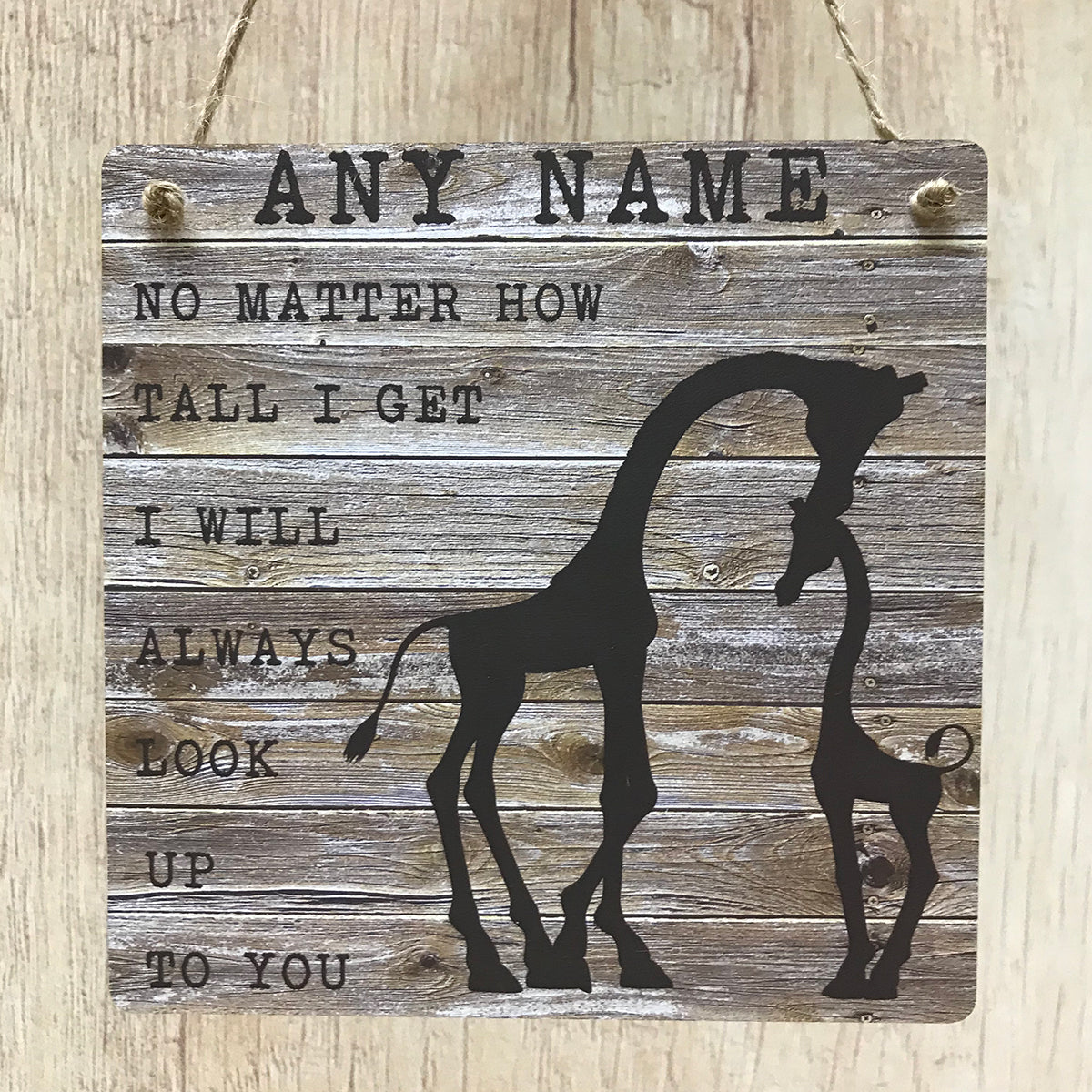 No matter how tall I get Giraffe Plaque Personalised Gift for Parents/ Grandparents