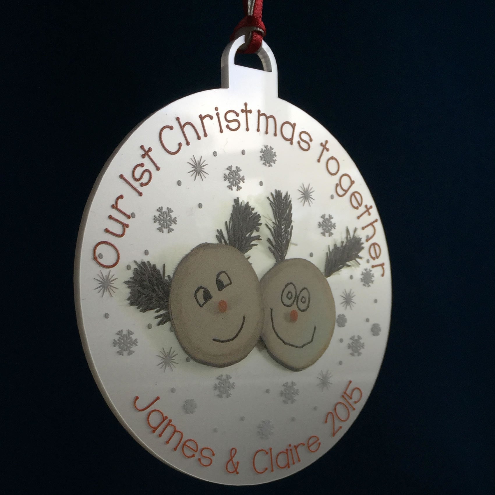 Couples First Christmas Together Personalised 2023 Bauble Tree Hanging Decoration