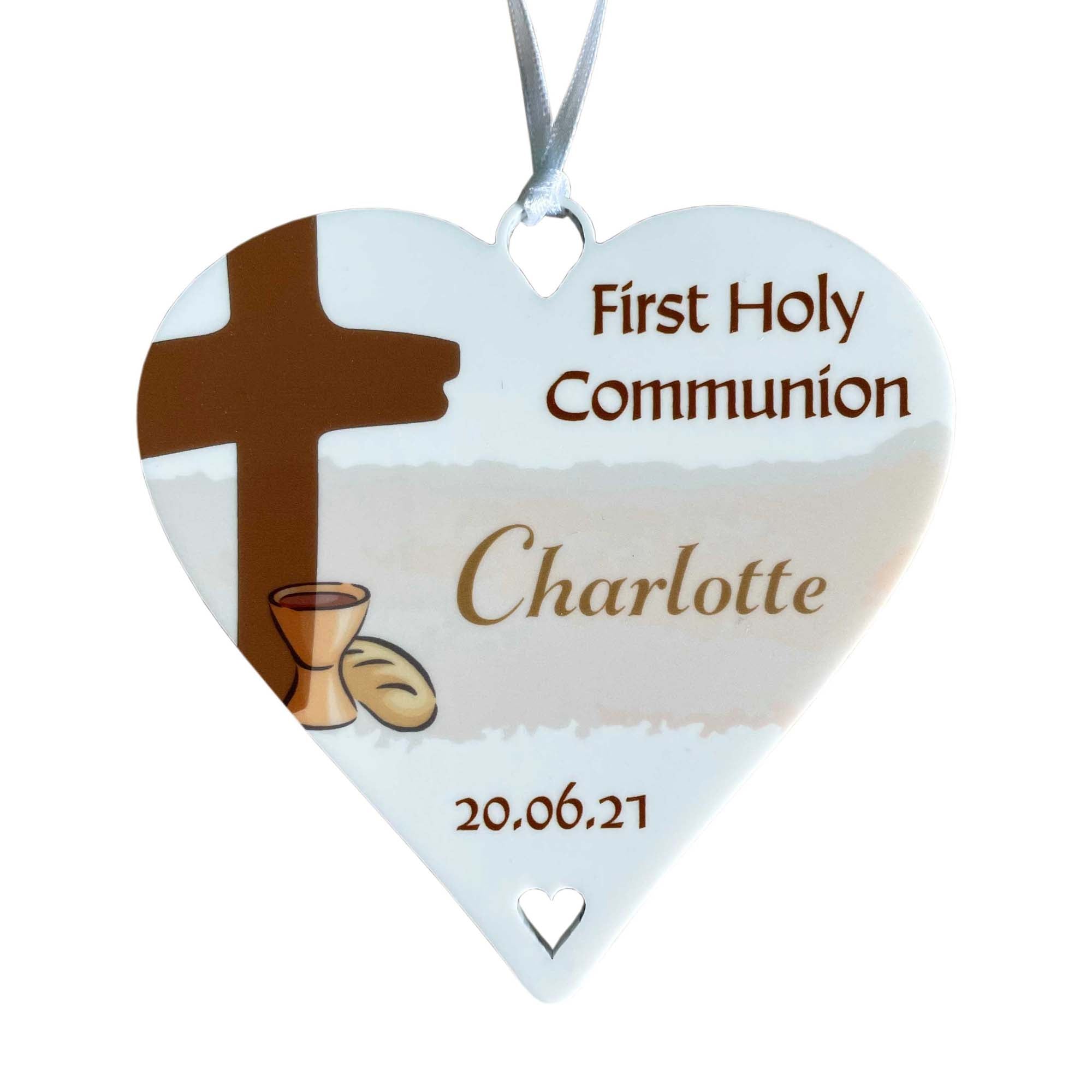 First Holy Communion Personalised Gift for Girls / Boys Congratulations On your 1st Holy Communion - 10cm Heart