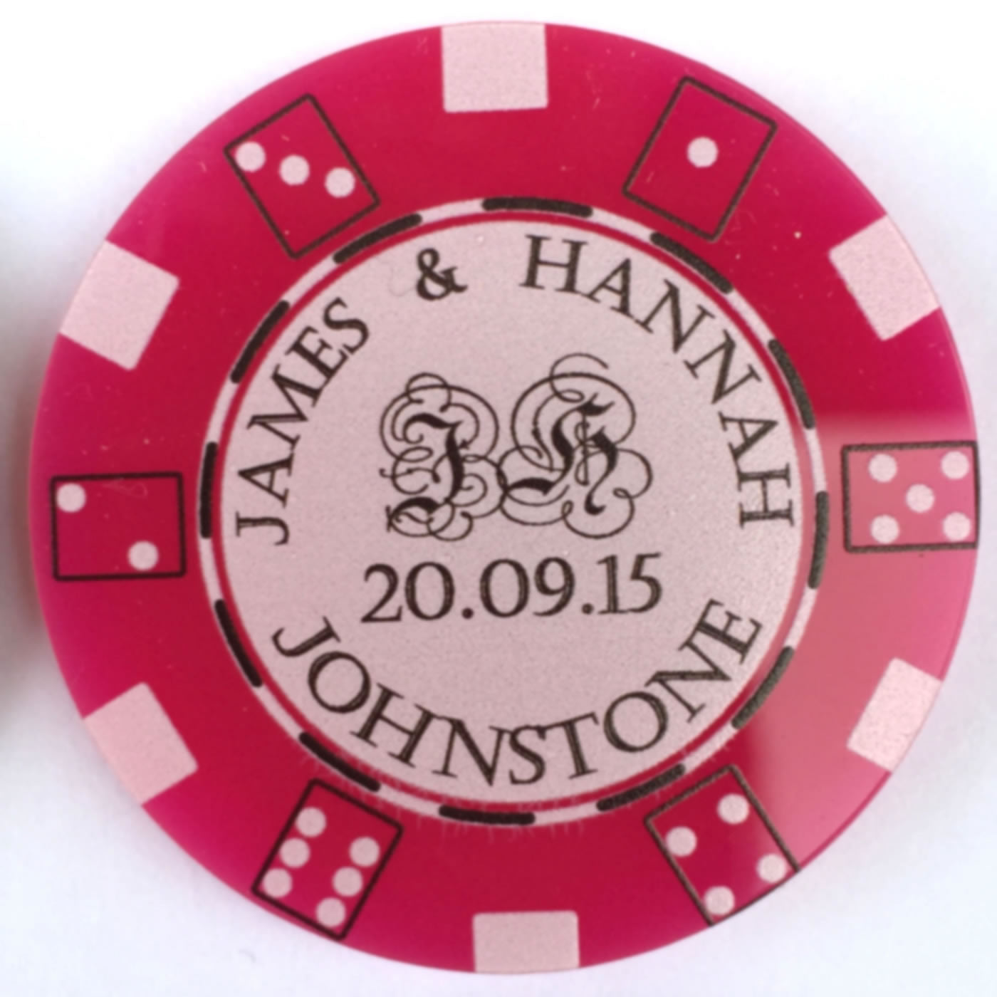 Poker Chip Wedding Favours Personalised Casino Party Las Vegas Decor - Pack of 10