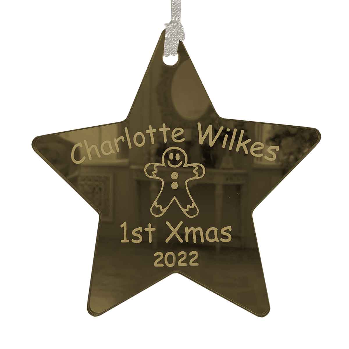 Babies First Christmas 2023 Personalised Baby's 1st Xmas Gingerbread Man - 10cm Star