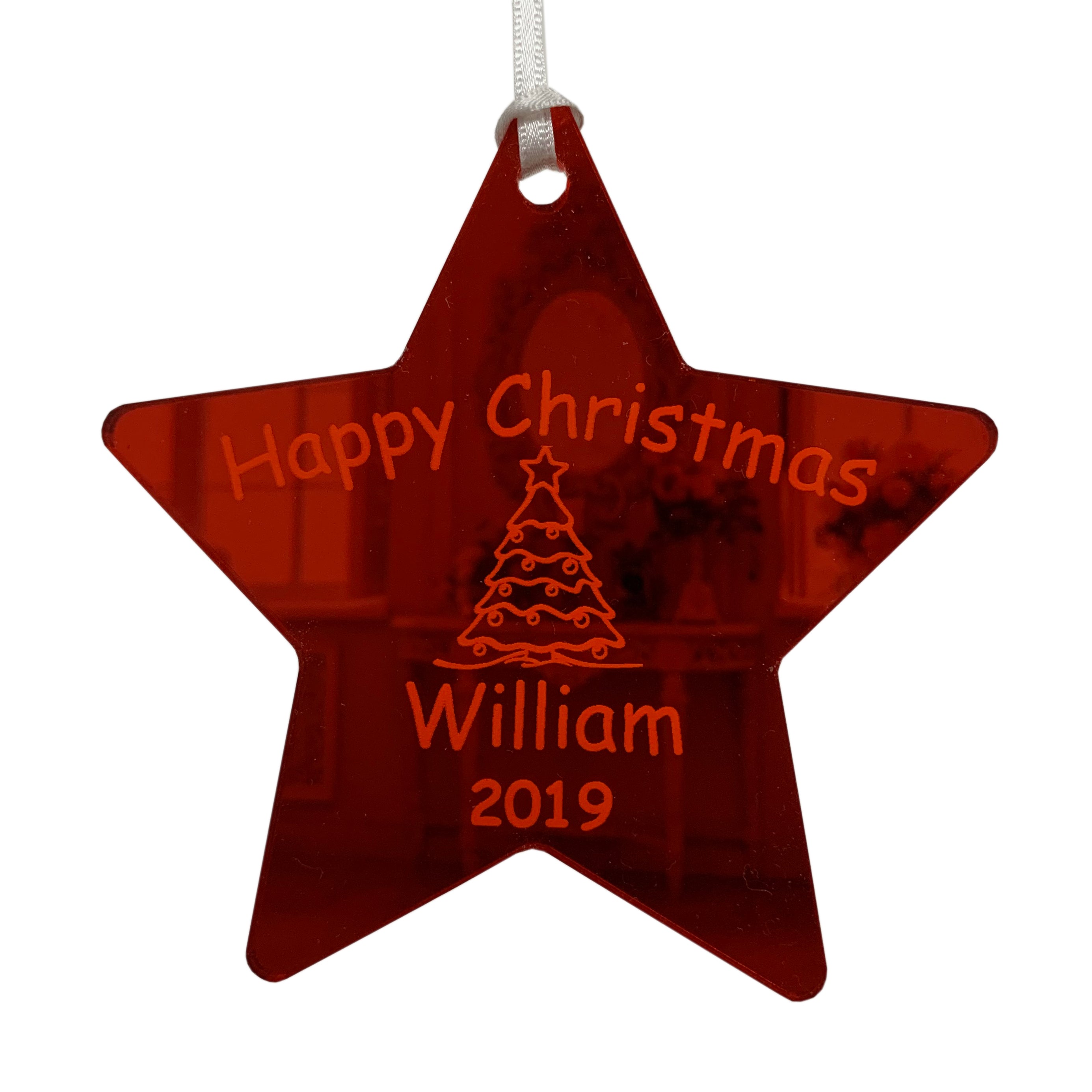 Baby's First Christmas 2023 Personalised Babies 1st Xmas Bauble - 10cm Star
