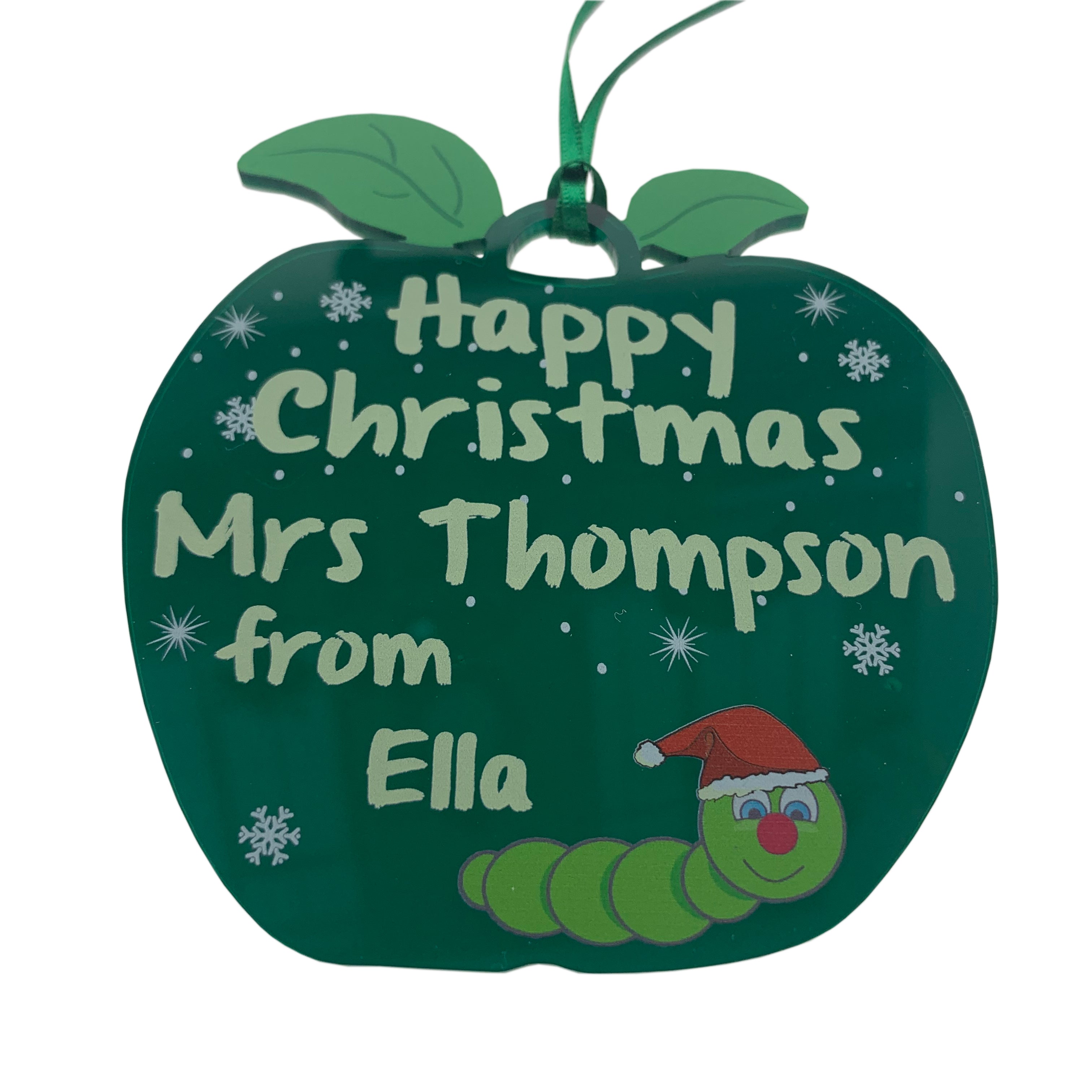 Teachers Christmas Gift Thank You Teacher Personalised Apple Decoration