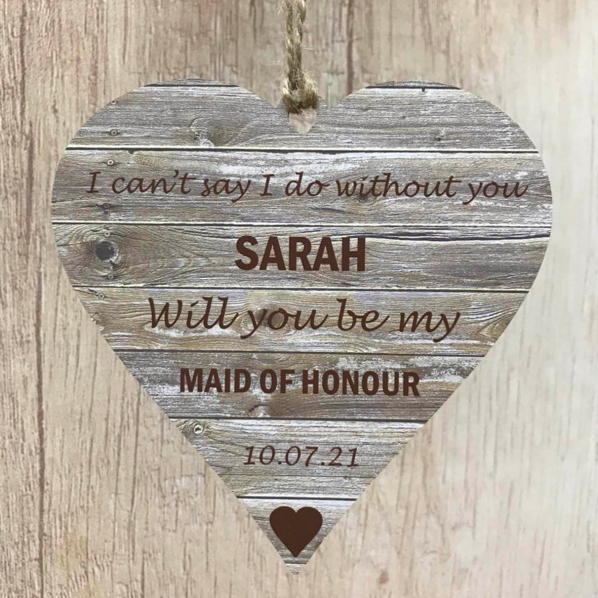Will you be my Bridesmaid | Maid of Honour | Flower Girl - Personalised 14cm Plaque